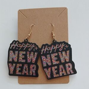 Fashion Jewelry Multicolor 'Happy New Year' Earrings
